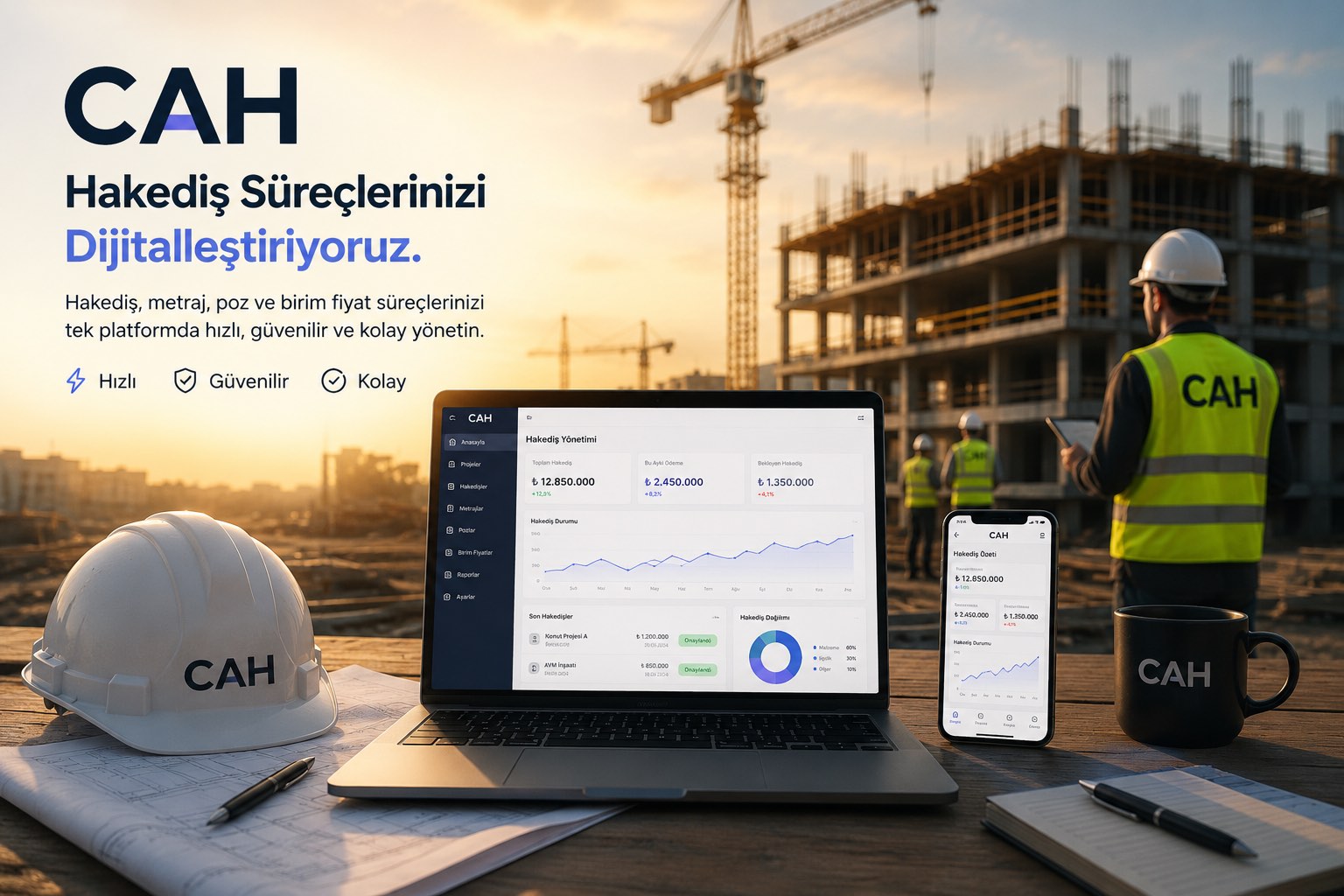 Cah AI hakediş ve metraj yönetimi platformunun ekran görüntüsü